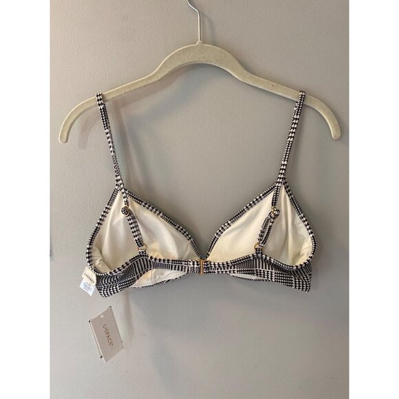 L*Space Printed Helena Bikini Top - Best I Ever Plaid size XL black/white - Picture 4 of 7